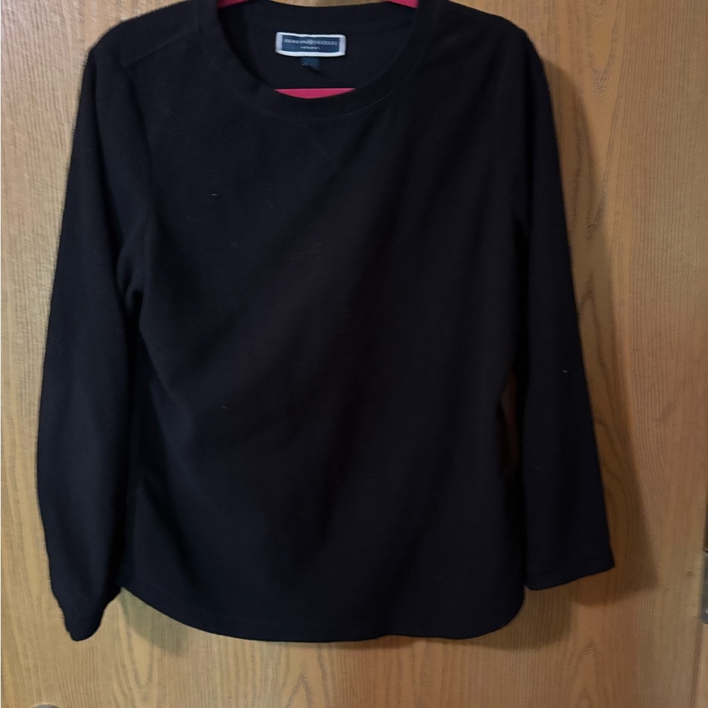 Karen Scott Black Fleece Pullover